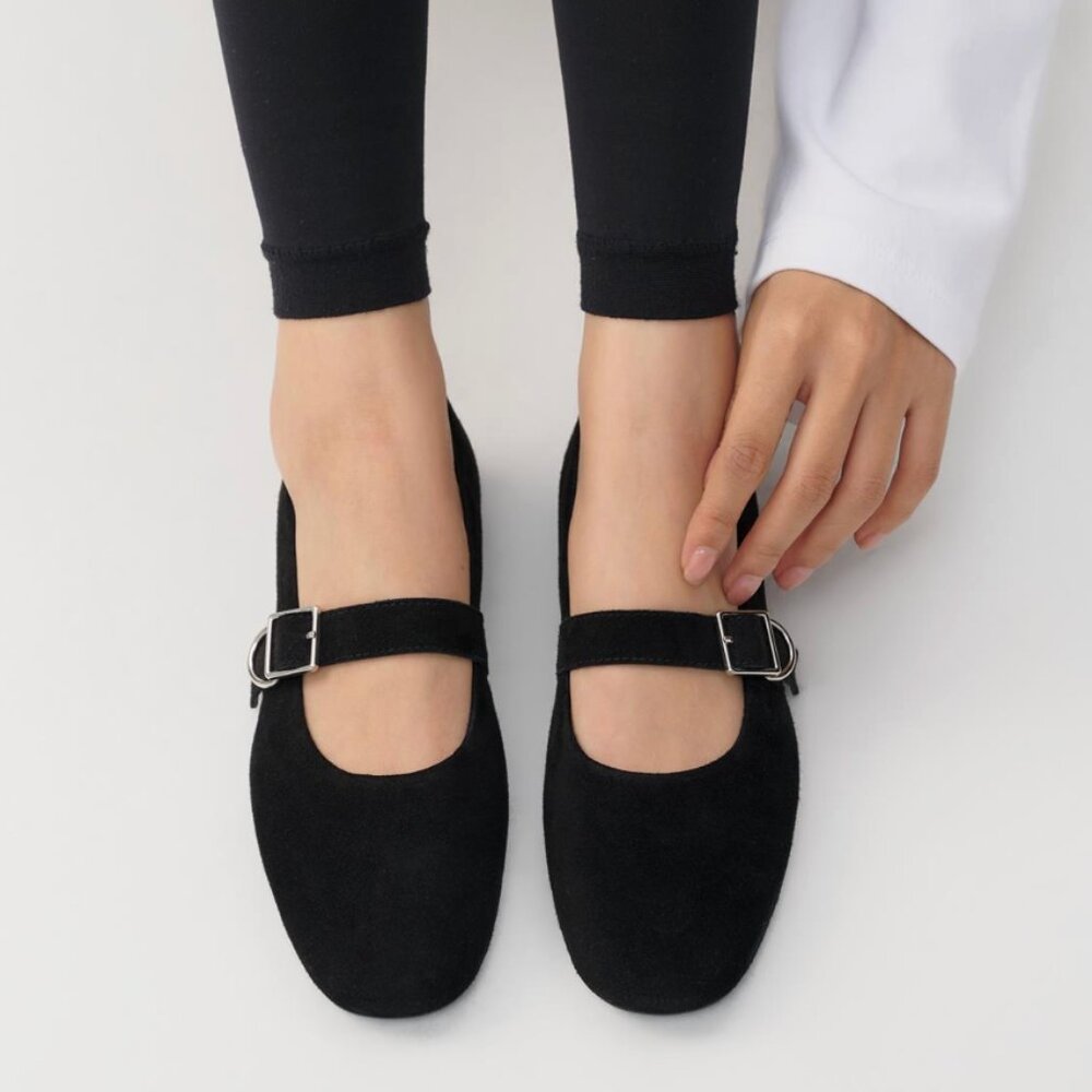 VAGABOND Women's Black Jolin Buckle-Strap Ballet Flats Size 8 - Picture 8 of 8